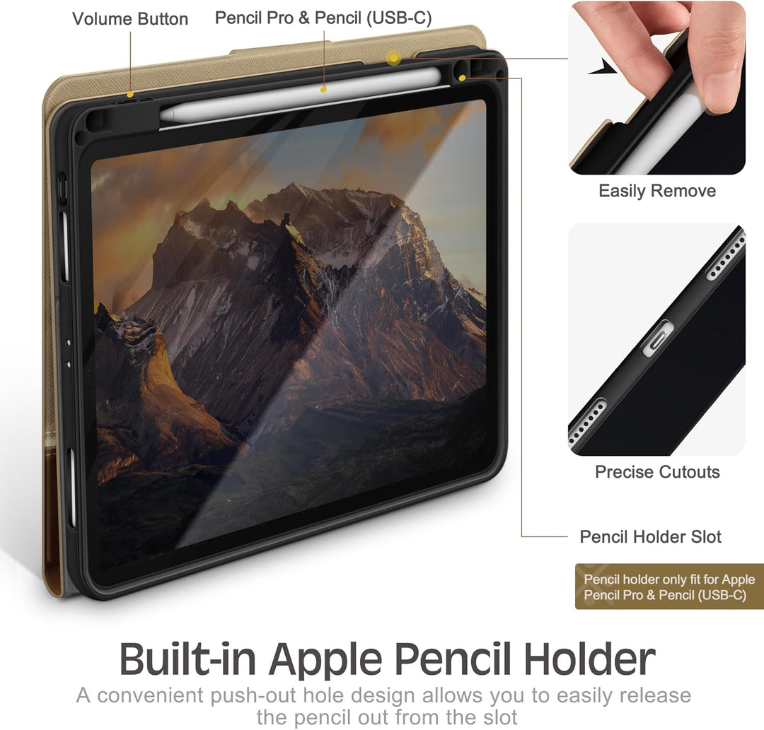 KingBlanc Hülle für iPad Pro 11 Zoll 4. Generation 2022 3./2./1. Gen (2021/2020/2018) mit Stifthalte