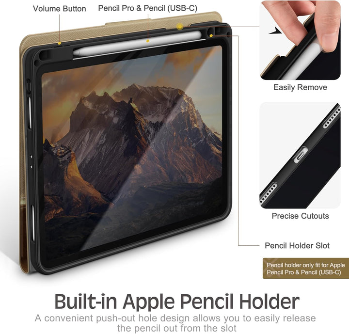 KingBlanc Hülle für iPad Pro 11 Zoll 4. Generation 2022 3./2./1. Gen (2021/2020/2018) mit Stifthalte