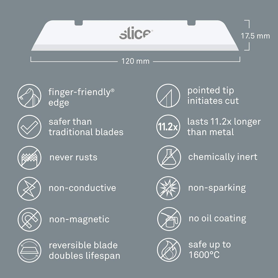 Slice 10539 | Industrieklingen Spitz 4 Stück | 12cm Kantenlänge | Für Slice Industrie-Cuttermesser |