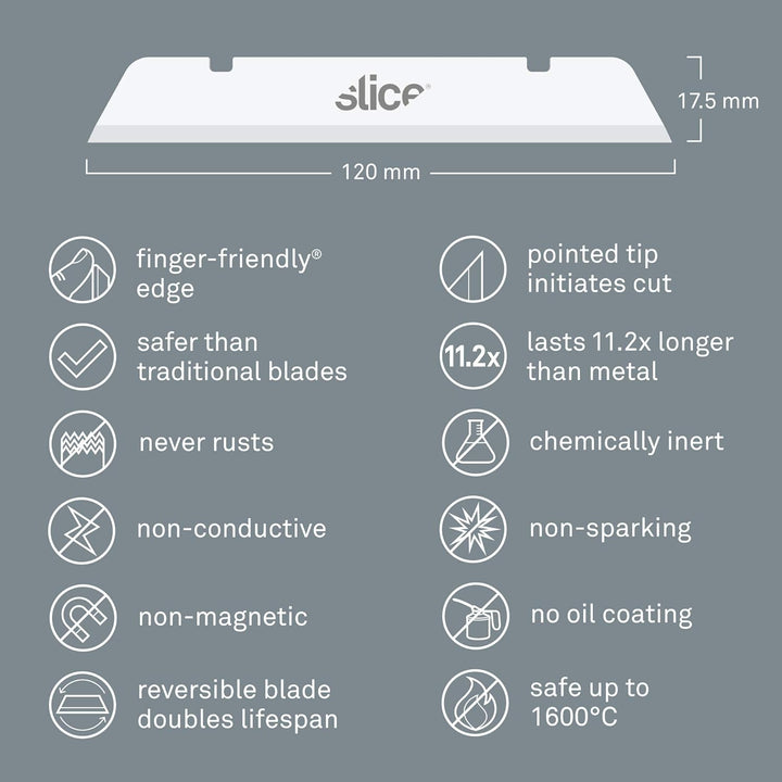 Slice 10539 | Industrieklingen Spitz 4 Stück | 12cm Kantenlänge | Für Slice Industrie-Cuttermesser |