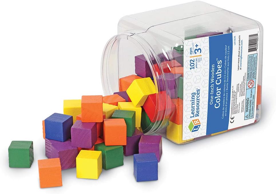 Learning Resources Bunte Holzwürfel 2,5 cm (Set mit 102 Stück)