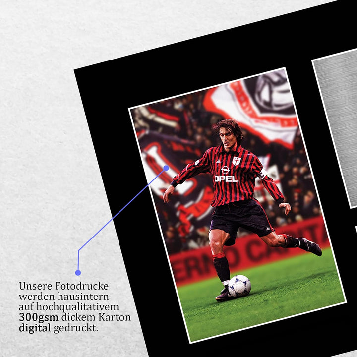 HWC Trading A4 Paolo Maldini, Milan, gedrucktes Autogramm für Fans und Fans – A4 (Ungerahmt) Paolo M