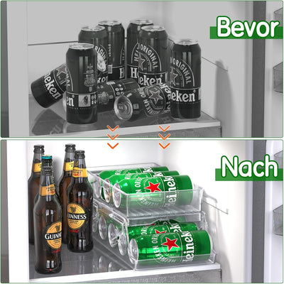 JESIFFY Dosen Organizer Dosenhalter Kühlschrank Organizer Dosen, 2 Tier Rollende Schublade Dosen Küh