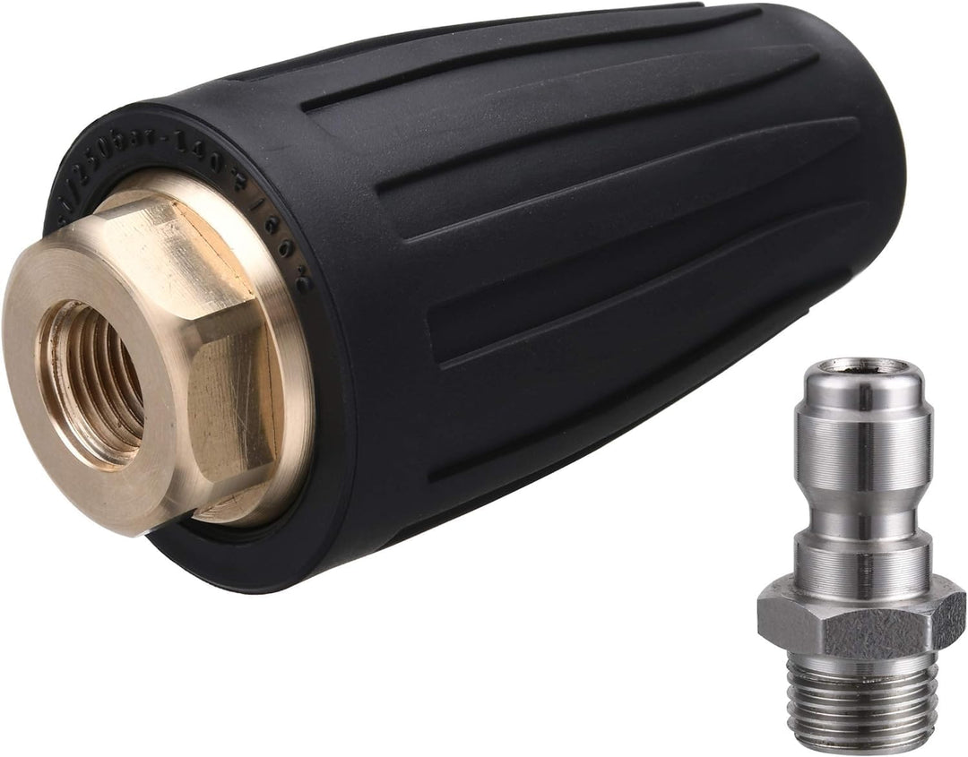 M MINGLE Turbo-Düse für Hochdruckreiniger, Drehdüse und 5 Spitzen, 1/4 Zoll Schnellanschluss, 3600 P