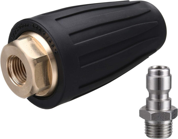 M MINGLE Turbo-Düse für Hochdruckreiniger, Drehdüse und 5 Spitzen, 1/4 Zoll Schnellanschluss, 3600 P