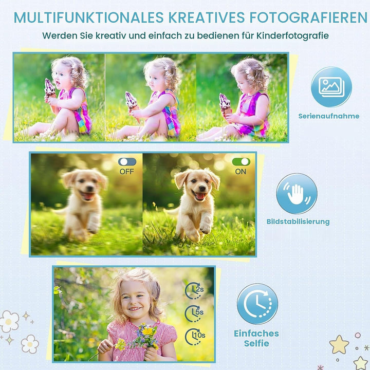 Digitalkamera Fotoapparat 1080P 44MP Fotokamera mit 16X Digitalzoom Tragbare Kompaktkamera Vlogging