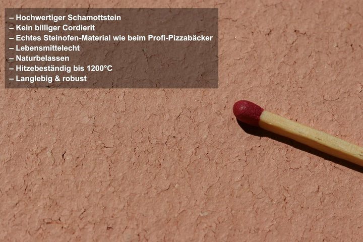 PIZZASTEIN - BROTBACKSTEIN Set, extra dicker lebensmittelechter Schamottestein eckig 40 x 30 x 3 cm