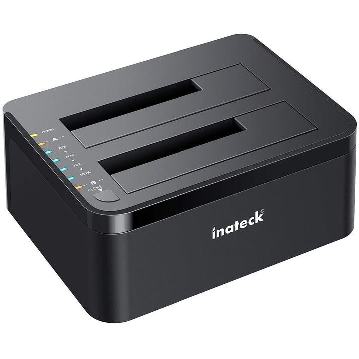 Inateck USB 3.0 Festplatten Dockingstation, Dual-Schacht Docking für 2,5/3,5 Zoll SATA HDD SSD, Offl