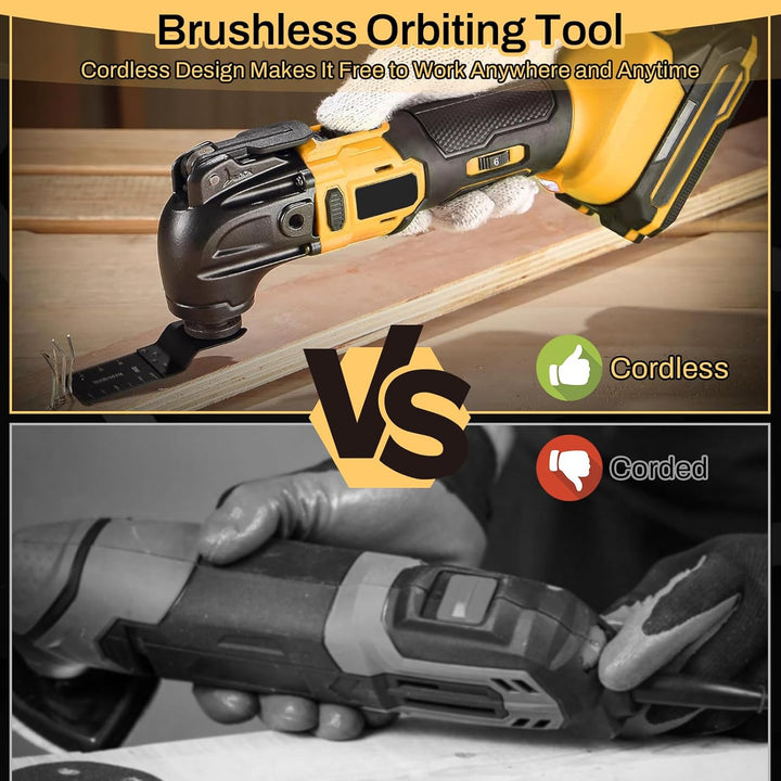 Oszillationswerkzeug Akku Multifunktionswerkzeug Kompatibel mit Dewalt 20V Akku, 6 Einstellbare Gesc