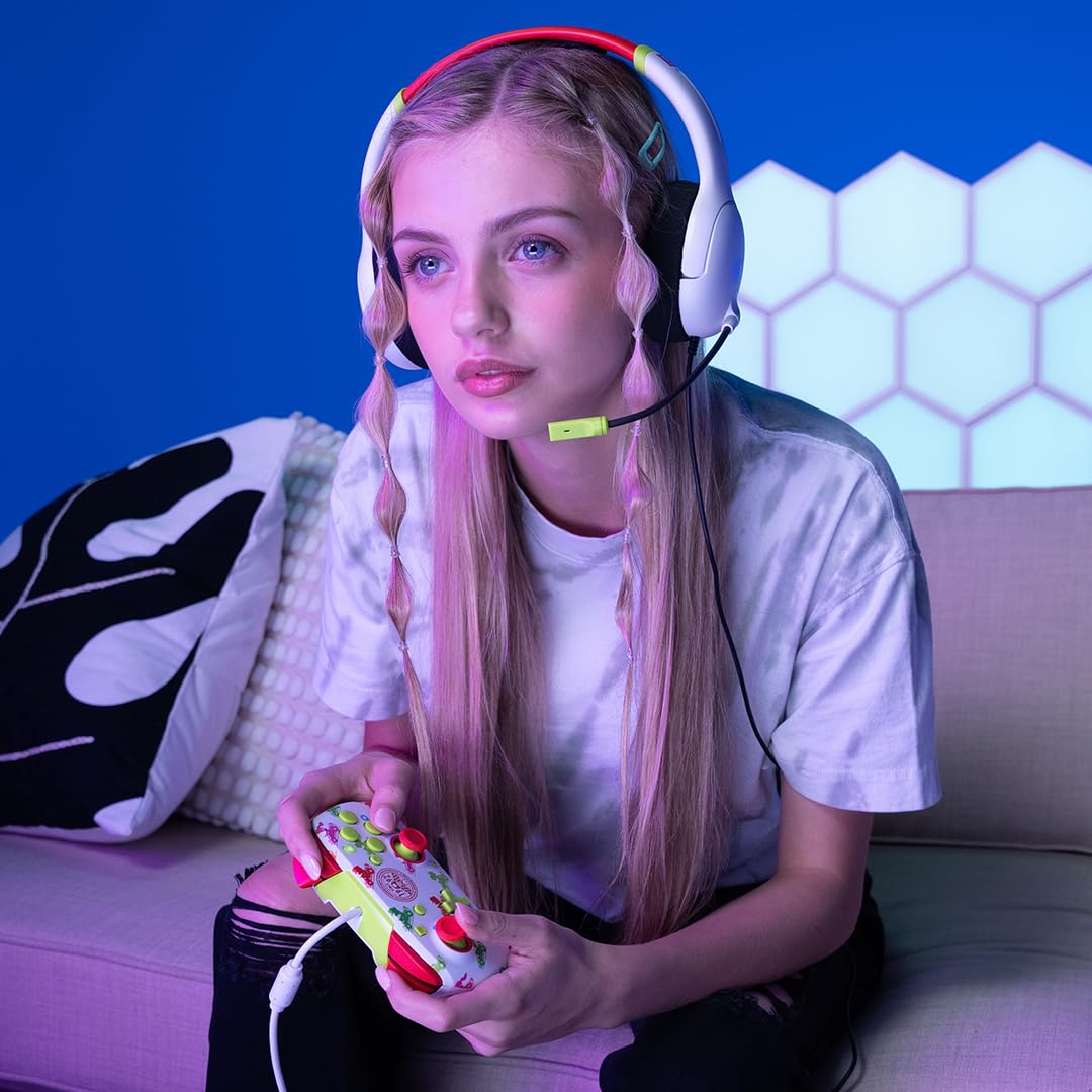 PDP AIRLITE Wired Headset Radiant Racers Nintendo Switch White and green, White and green