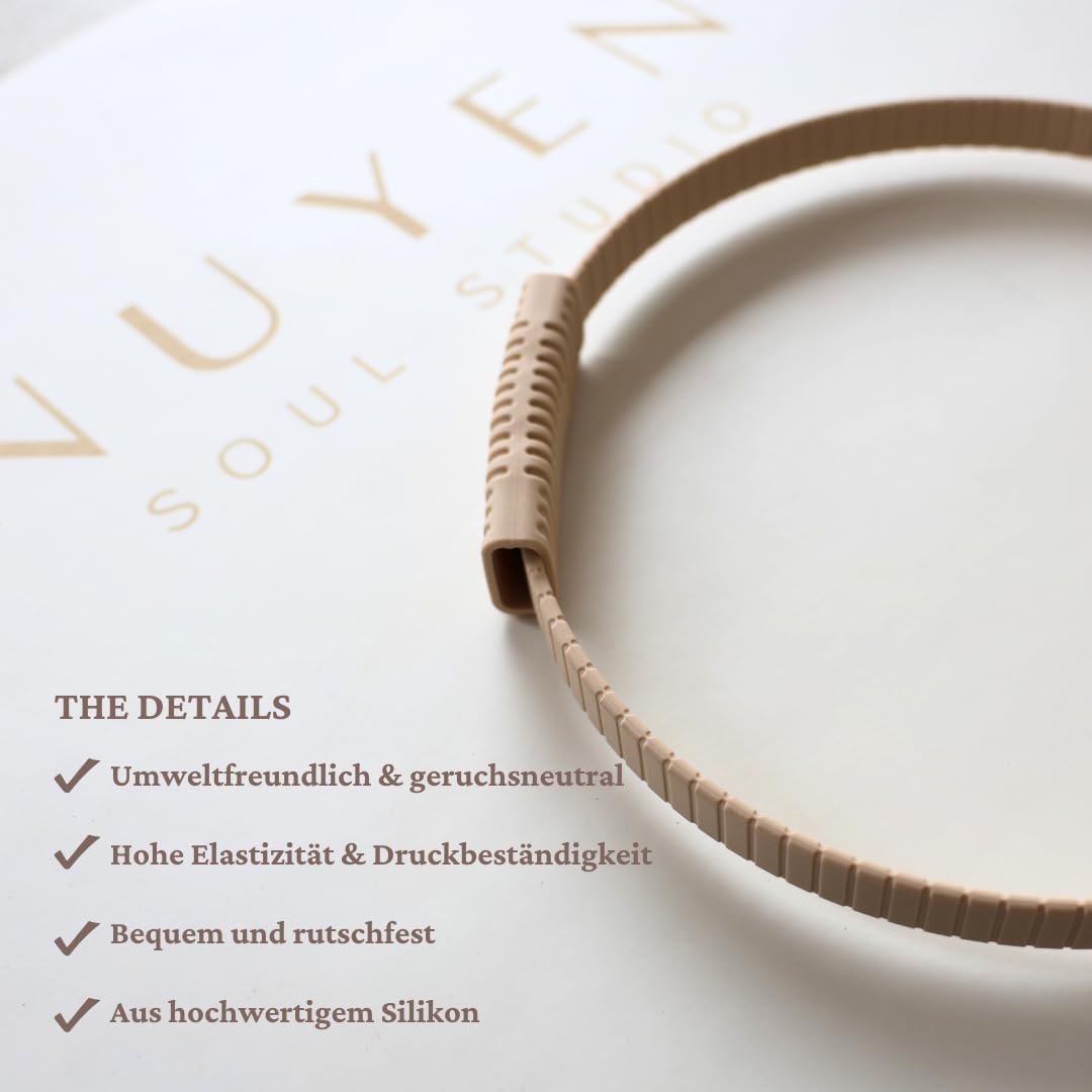 Premium Pilates Set 3-teilig: Ring, Ball & Booty Bänder – Nude/Braun – Home Studio Workout Zubehör m