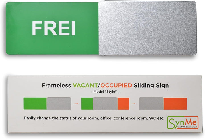 Frei/Besetzt-Schild "Style" - 175x50 mm - Design made in Germany - Hochwertig-gravierte Buchstaben -