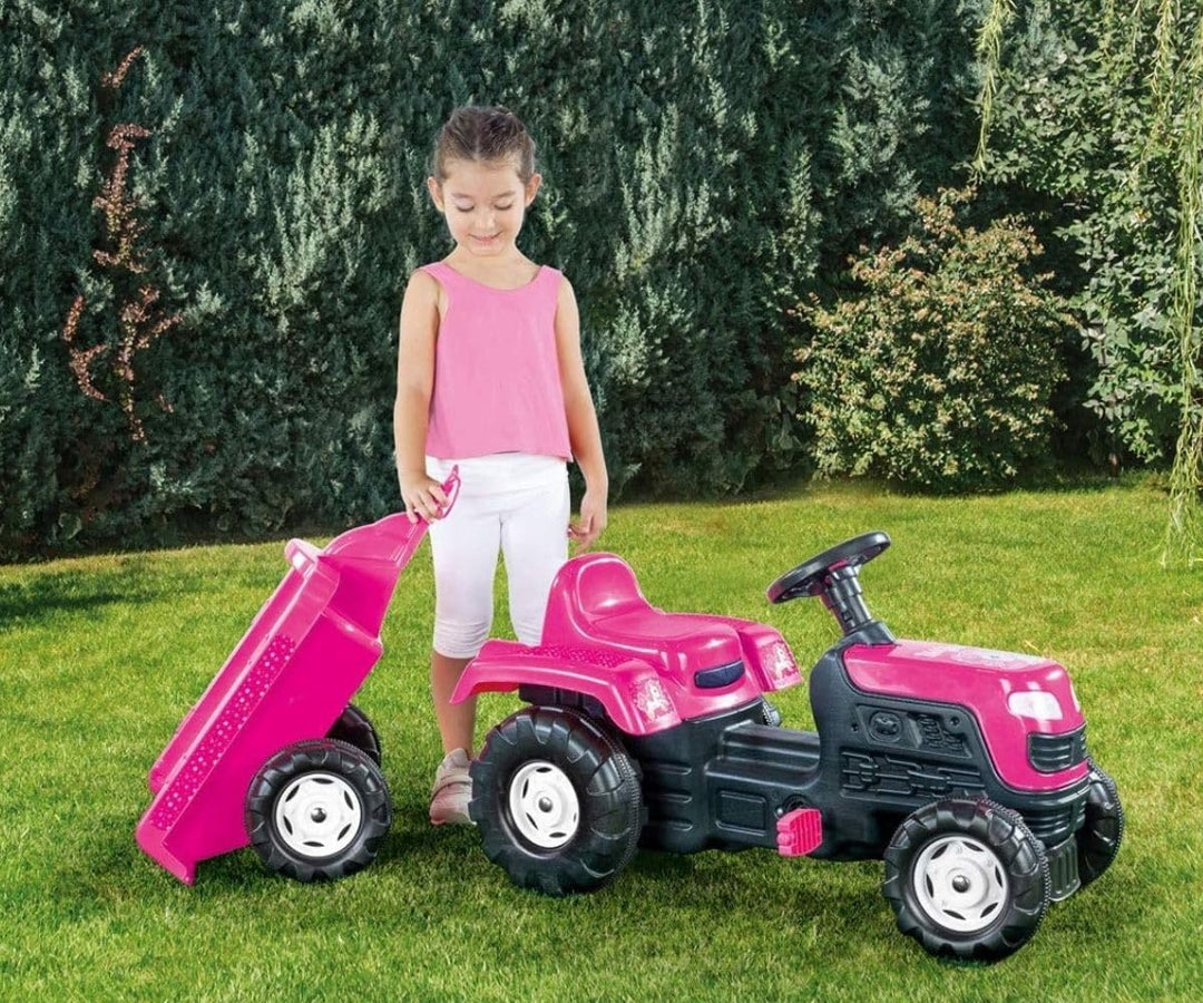 Dolu � Einhorn Kinder Traktor Pedalbetrieben & Anh�nger � Rosa Pedalbetriebener Traktor und Anh�nger