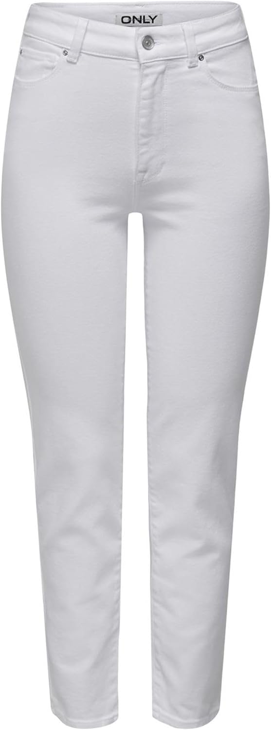 ONLY Female Straight-Fit ONLEMILY Stretch HW ST AK DNM CRO790NOOS 26W / 34L Weiss, 26W / 34L Weiss