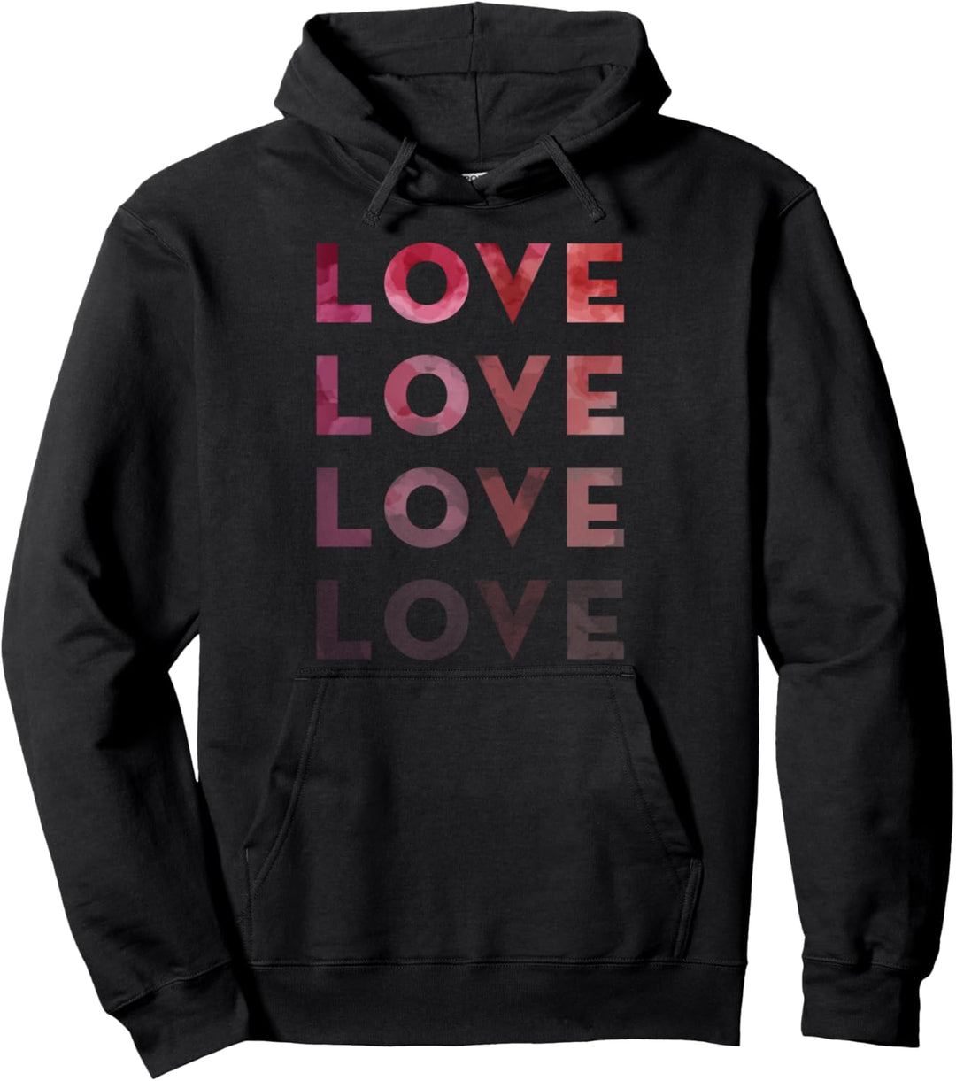 Love Word Stack Pullover Hoodie