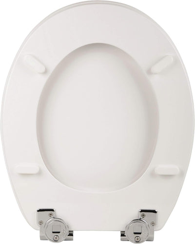aquaSu® WC-Sitz mit Absenkautomatik, Echtstein White Cloud, Toilettendeckel mit Holzkern und Echtste