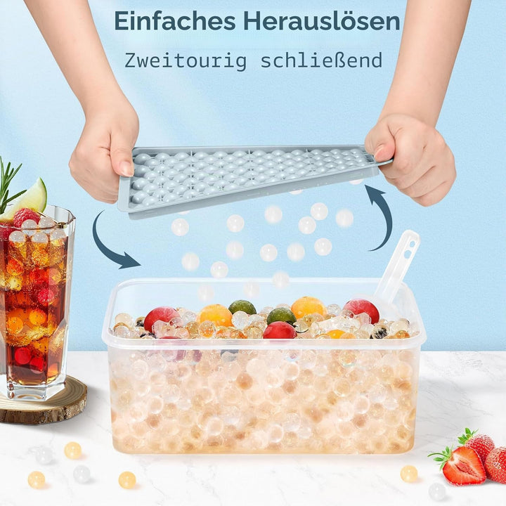 WIBIMEN Mini Eiswürfelformen, Verbesserte Runde Eiswürfelform, 104 x 4 Stück kleine Eiswürfel zum Kü