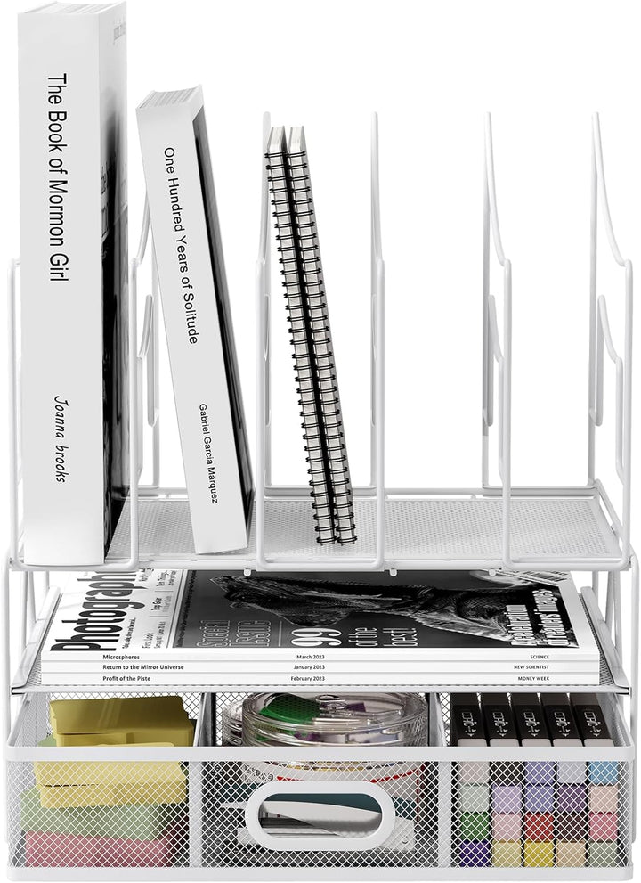 EasyPAG 6 Fächer A4 Metall Büro Schreibtisch Organizer Dokumentenhalter Aktenablage Zeitschriftenhal