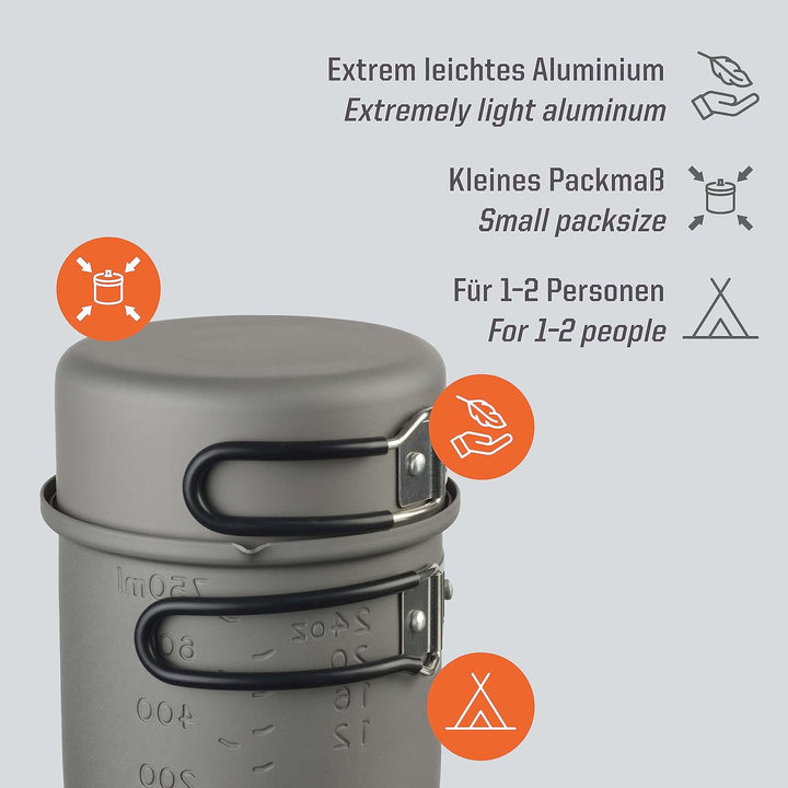 Esbit Outdoor Kochtopf 1000 ml - Camping Topf aus leichtem, hartanodisiertem Aluminium - zweiter Top