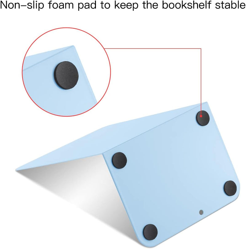 MSDADA Buchstützen aus Metall L, 102x203x135mm, 4 Paar CD Buchständer Kinder, Bücherregal für Schule