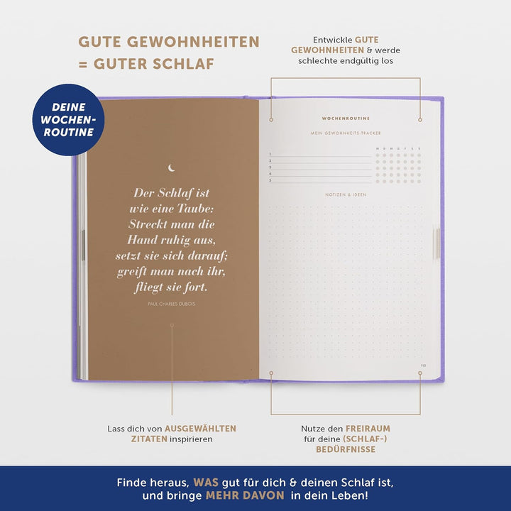 UrBestSelf 6-Minuten-Schlaftagebuch | Endlich besser ein- und durchschlafen | vom Autor des Millione