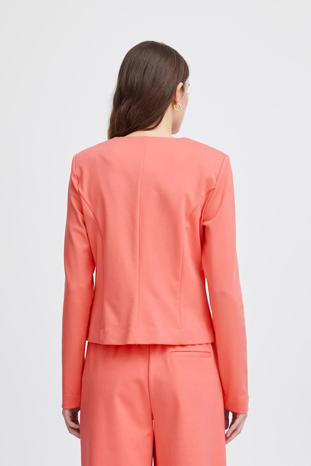 ICHI IHKATE Short BL Damen Blazer Kurzblazer Jacke Kurzblazer mit Stretch M Calypso Coral (171744),