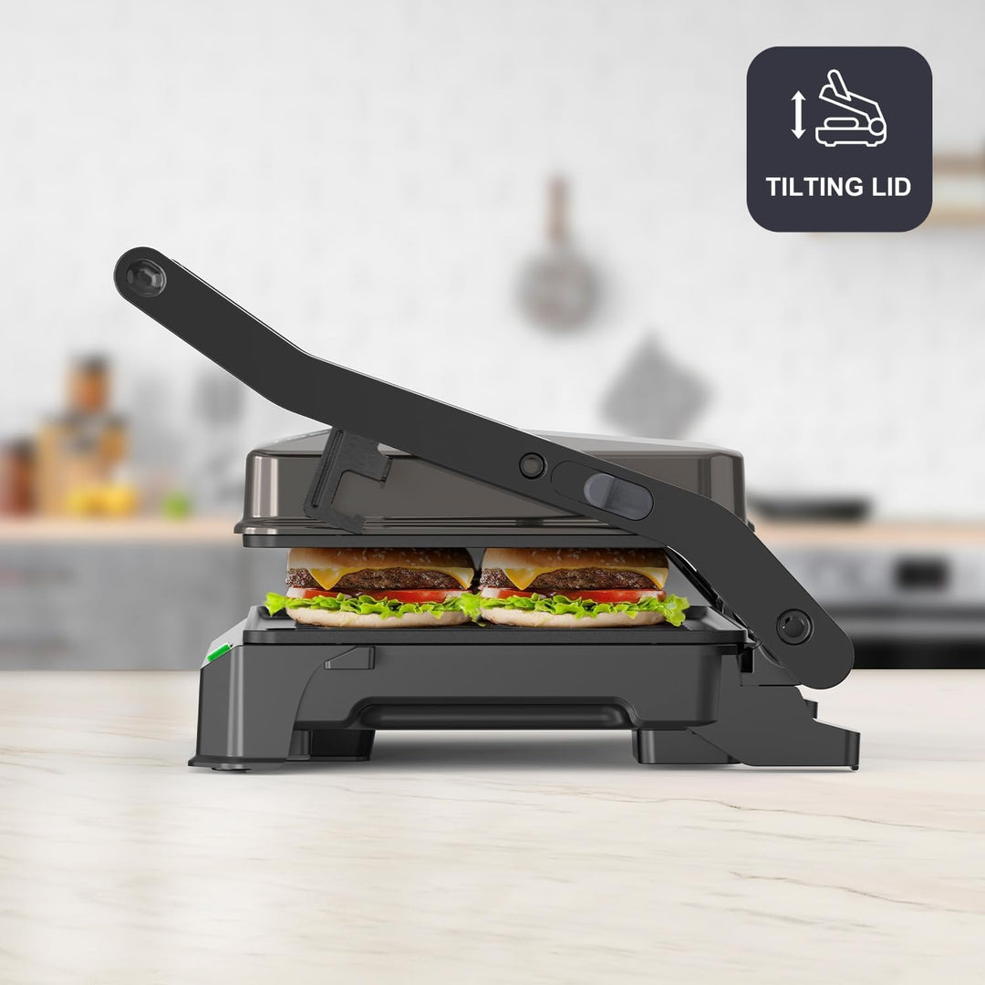 Black+Decker – Grill BXGR1001E | 1000W | 180°-Öffnung | Platten 23×14,5 cm | Antihaft PFOA-frei | Sc