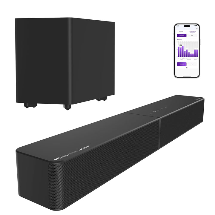 ULTIMEA 2.1 Soundbar mit kabellosem Subwoofer, Dolby Atmos, VoiceMX, BassMX, Soundbar für Smart TV,