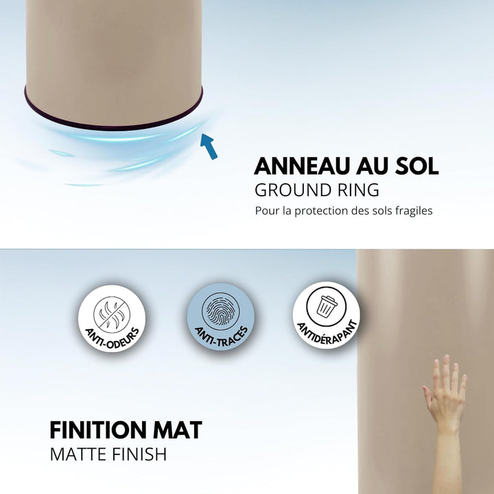 Kitchen Move Automatischer Abfalleimer mit Sensor, Edelstahl, 42 Liter, Durchmesser , mit Deckel, ta