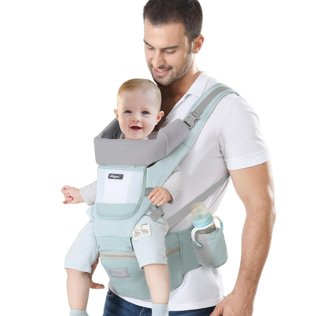 IULONEE Neugeborene Babytrage Baby Carrier Ergonomisch Babytrage mit Hüftsitz Multifunktional Kinder