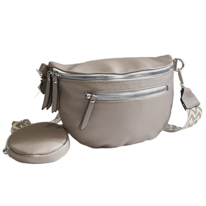 irisaa Umhängetasche Damen Crossbody Bag, 3 in 1 Schultertasche, Bauchtasche mit Reissverschluss und