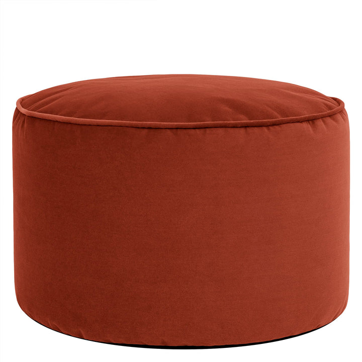 Icon Runder Sitzpuff „Milano“, XL Samt Sitzsack Hocker, Gross Fusshocker für das Wohnzimmer, Sitzkis