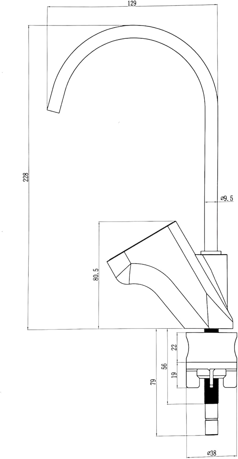 AORA® Ein-Weg-Wasserhahn Edelstahl massiv SOFIA kompatibel mit AMWAY eSPRING Wasserfilter und andere