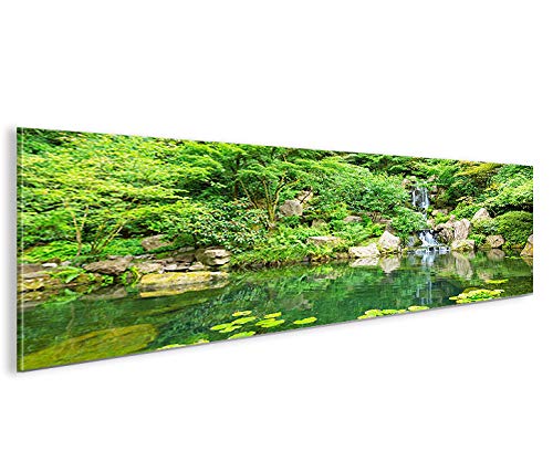 islandburner Bild Bilder auf Leinwand Japanischer Zen Garten Panorama XXL Poster Leinwandbild Wandbi