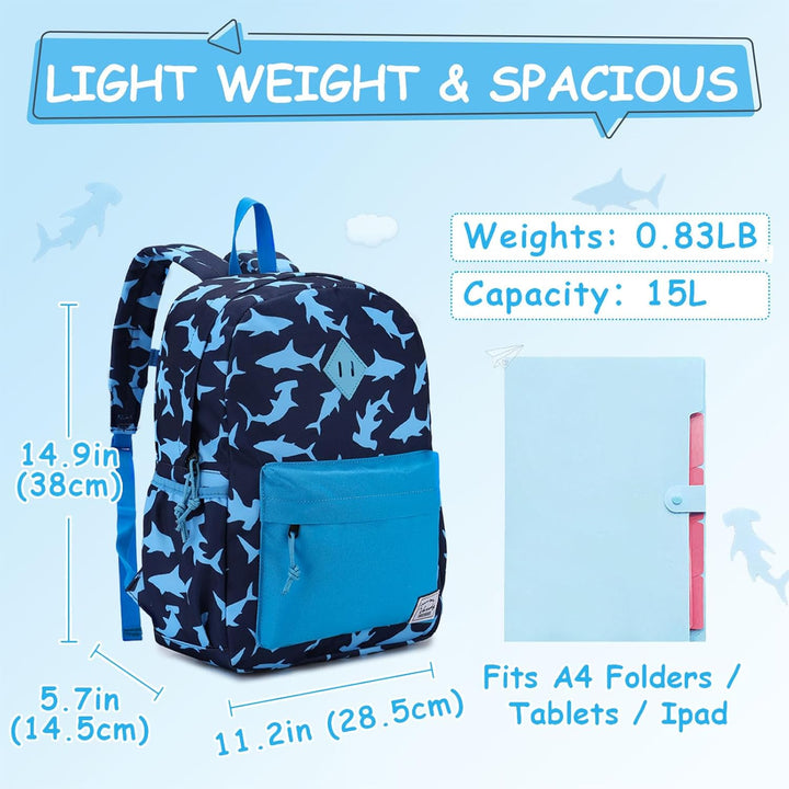 VASCHY Kinderrucksack Jungen Mädchen, Niedlich Wasserdicht Vorschule Kinder Rucksack Kindergarten Kl