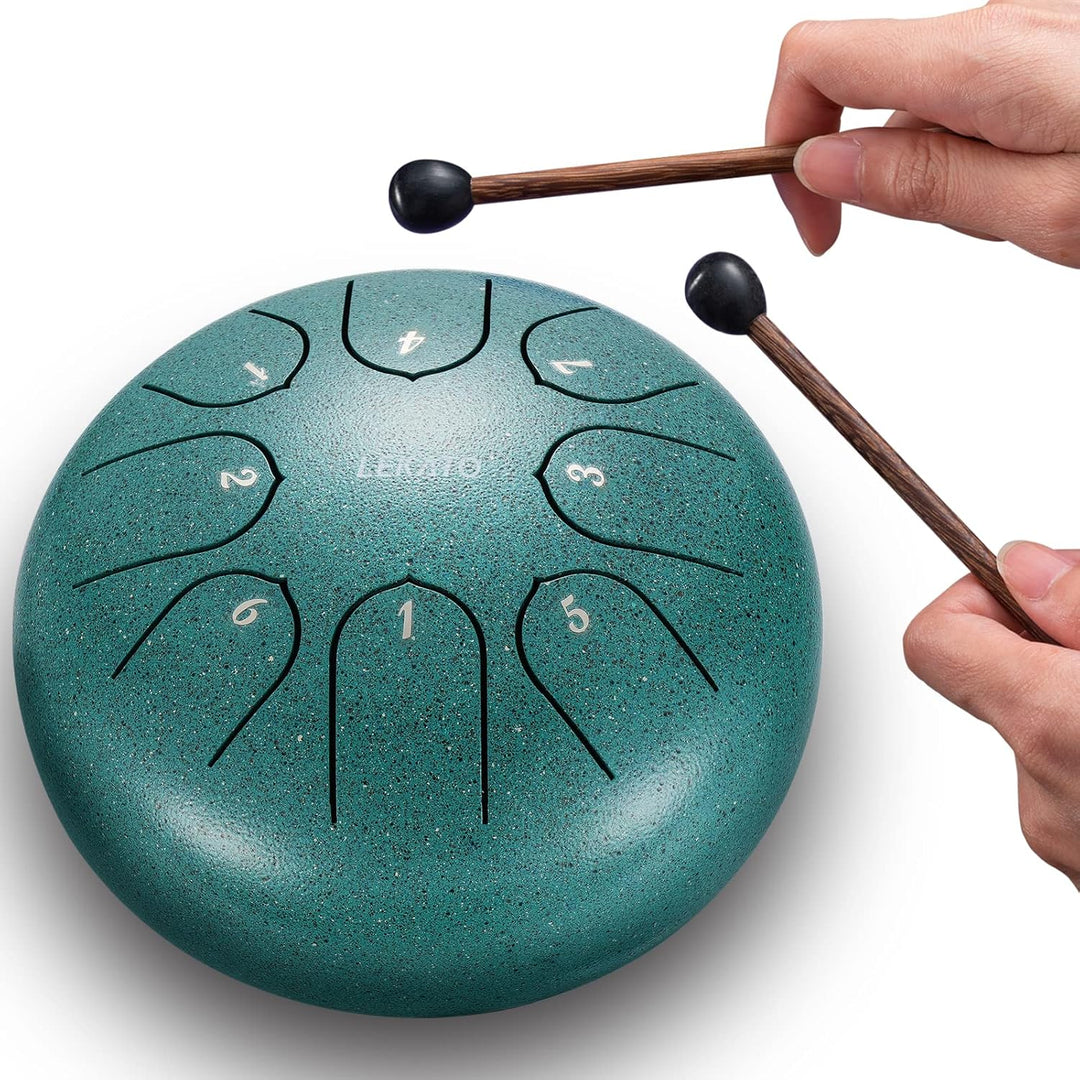 LEKATO Tongue Drum für Kinder, 6 Zoll 8 Tone Zungentrommel Schlagzeug Anfänger, Steel Pan Drum für M