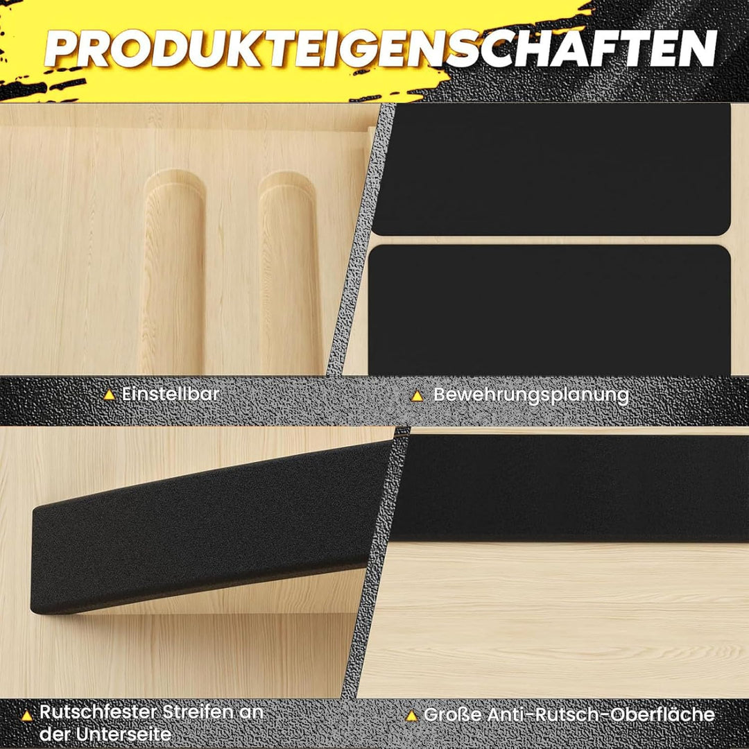 2-In-1 Schrägbrett Aus Holz Für Wadendehnung Und Gleichgewicht, Stretch-Brett Mit Griff, Einstellbar