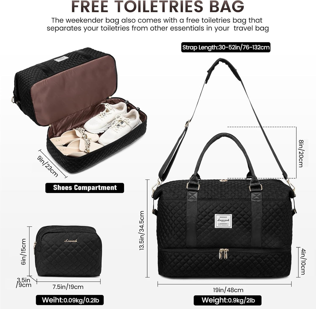 LOVEVOOK Reisetasche Damen Sporttasche Gross mit Schuhfach & Nassfach Weekender Travel Duffle Bag mi