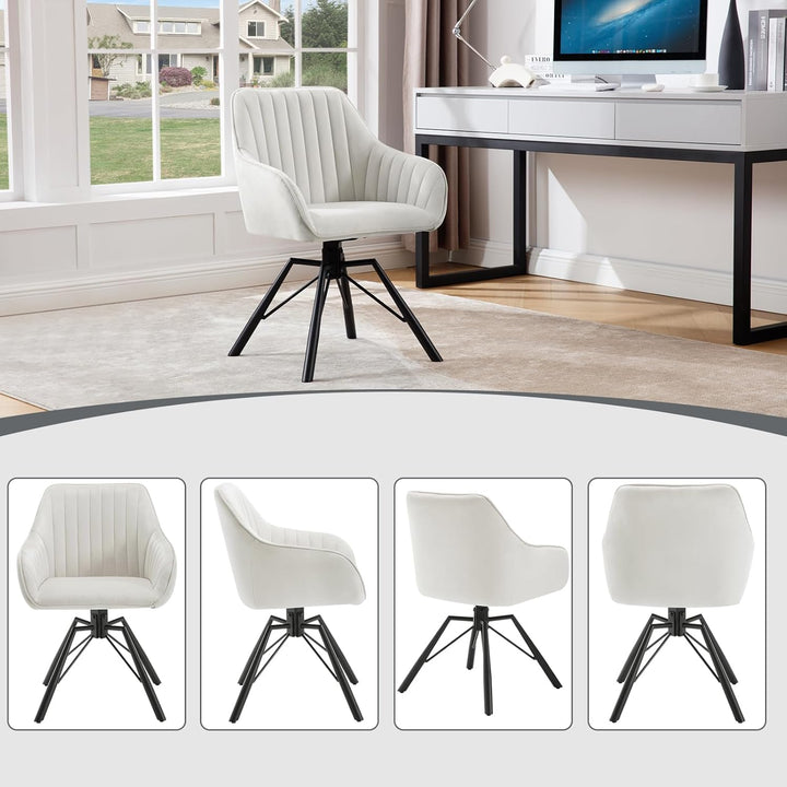 WOLTU 1x Esszimmerstuhl drehbar, Samt Stuhl Esszimmer, Drehstuhl, Küchenstuhl, Sessel Wohnzimmer, Po