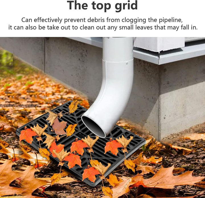 Regenrohrklappe Fallrohr Verlängerungsset, 12×12 Zoll flaches Fallrohr des Auffangbeckens mit Plasti