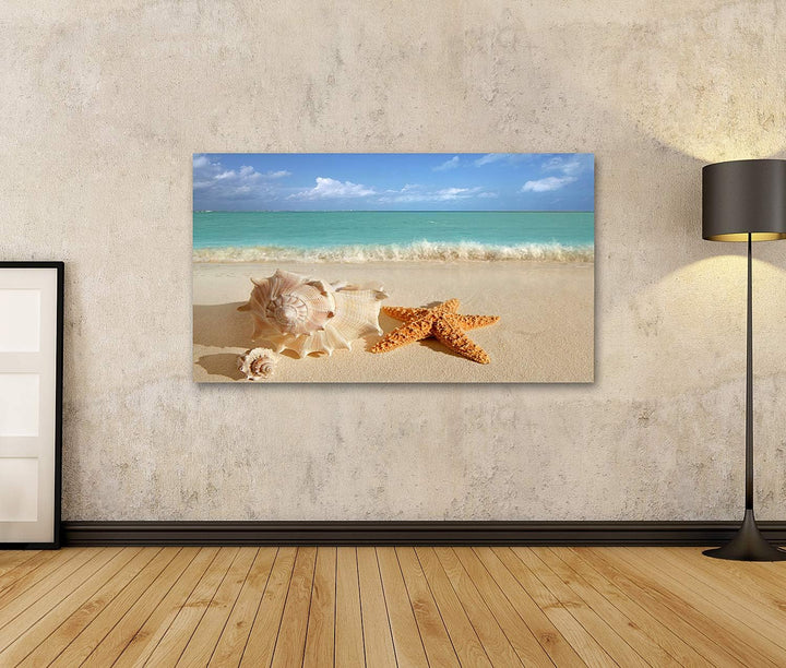 islandburner Bild auf Leinwand Sand Türkis Karibik Sommerurlaub Travel Icon Bilder Wandbilder Poster