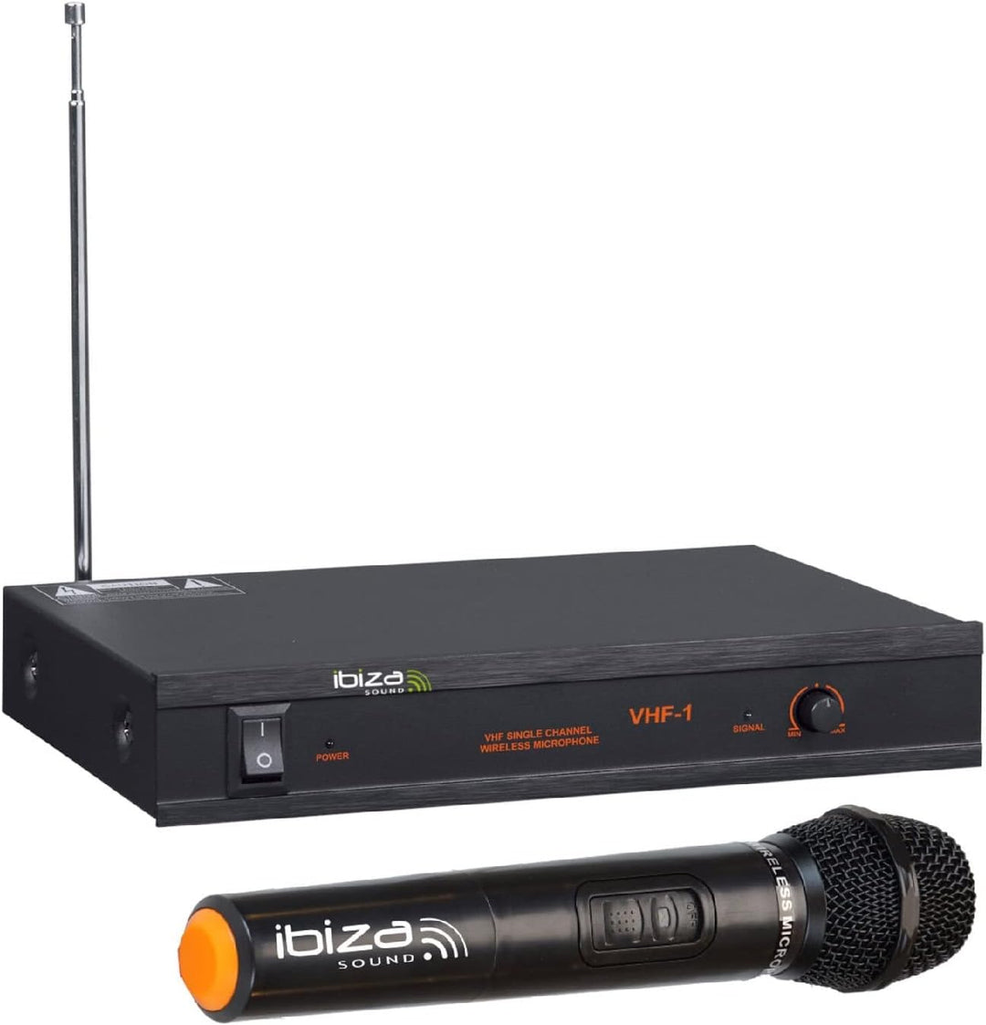 Ibiza - VHF1A - Drahtloses Mikrofonsystem mit 1 VHF-Mikrofon und 1 Empfänger - 1 Kanal 207,5MHz - Sc