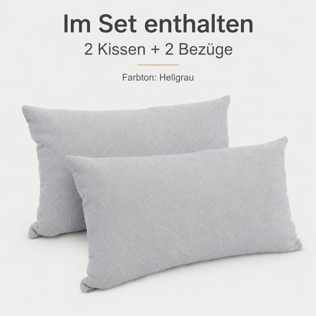 Formalind 2er Set Sofakissen 50x30 cm, Zierkissen 2 Stück, Dekokissen, Couchkissen, 2 Bezüge + 2 Fül