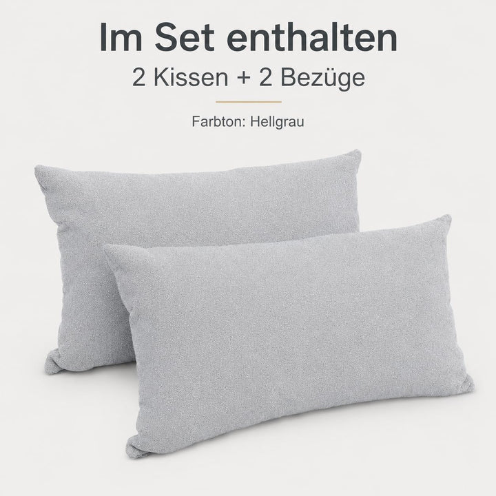 Formalind 2er Set Sofakissen 50x30 cm, Zierkissen 2 Stück, Dekokissen, Couchkissen, 2 Bezüge + 2 Fül