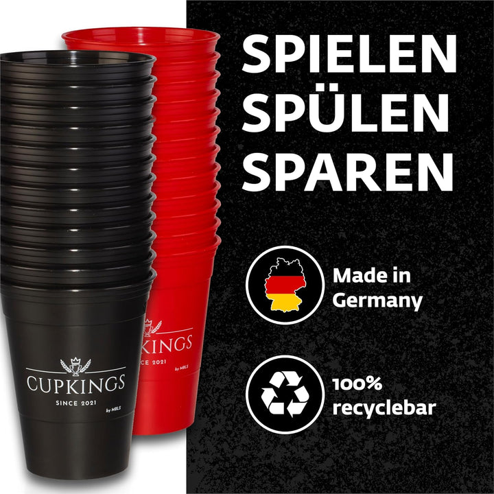 CUPKINGS Party Becher Set | 22 Hartplastik Becher Made in Germany | Festival Zubehör & Party Deko |