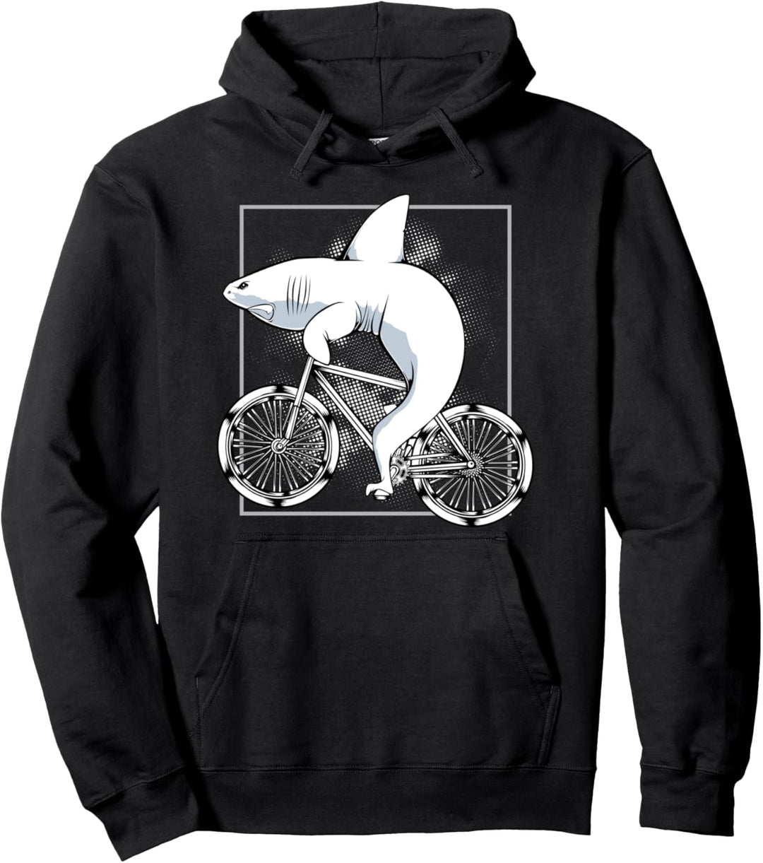 Hai Haifisch Fahrrad Radfahren Reiten Radfahrer Geschenk Pullover Hoodie