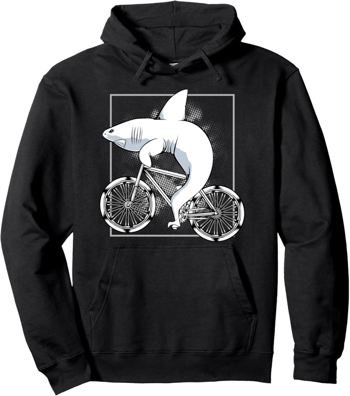 Hai Haifisch Fahrrad Radfahren Reiten Radfahrer Geschenk Pullover Hoodie