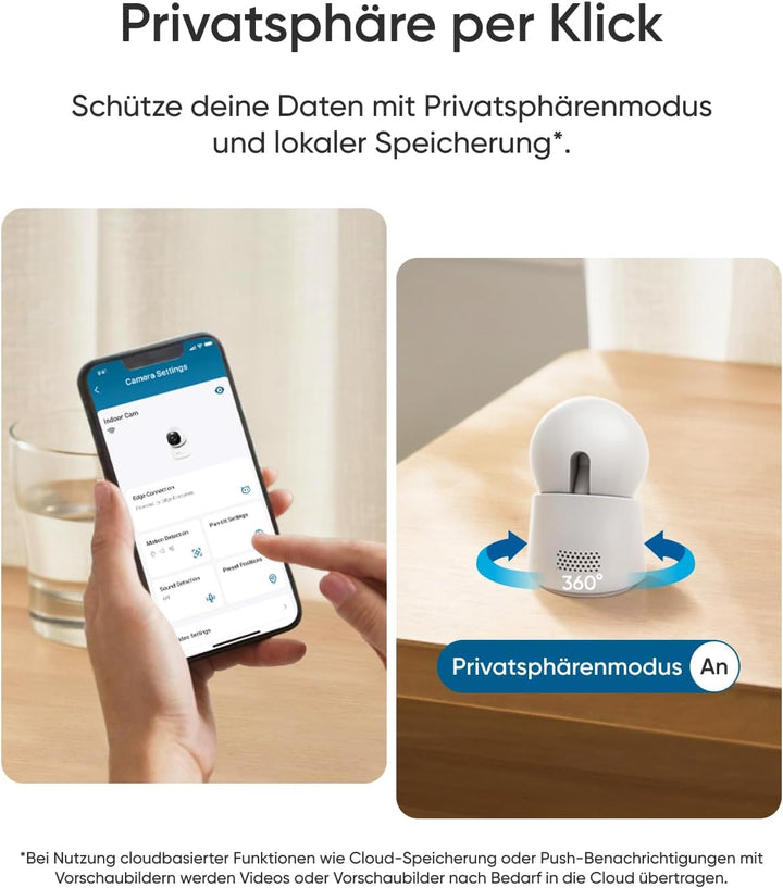 eufy Innenkamera E30, Neue Generation, 4K UHD-Überwachungskamera innen, Haustier-/Babykamera mit Pho
