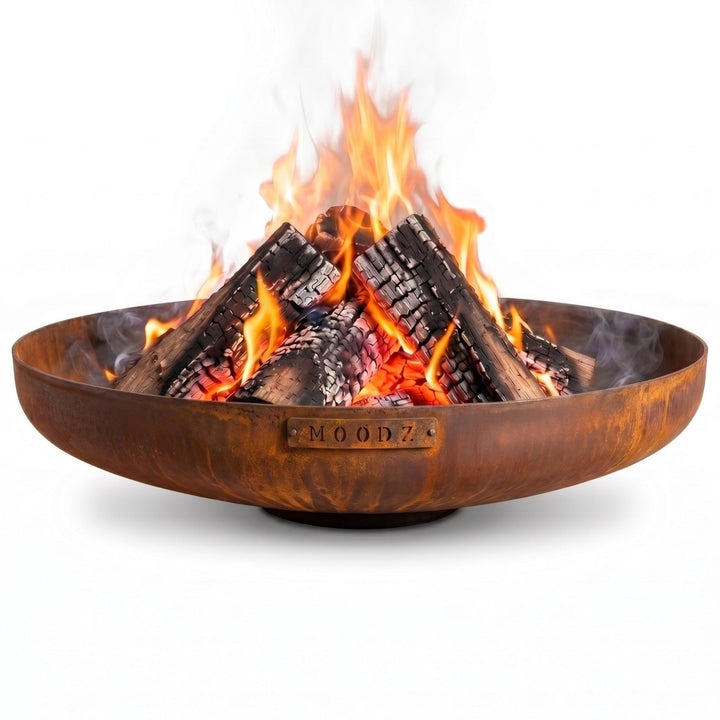 Moodz Feuerschale 120 cm - Feuerschalen für den Garten - Feuerstelle Outdoor &amp; Feuertonne - Feuersch