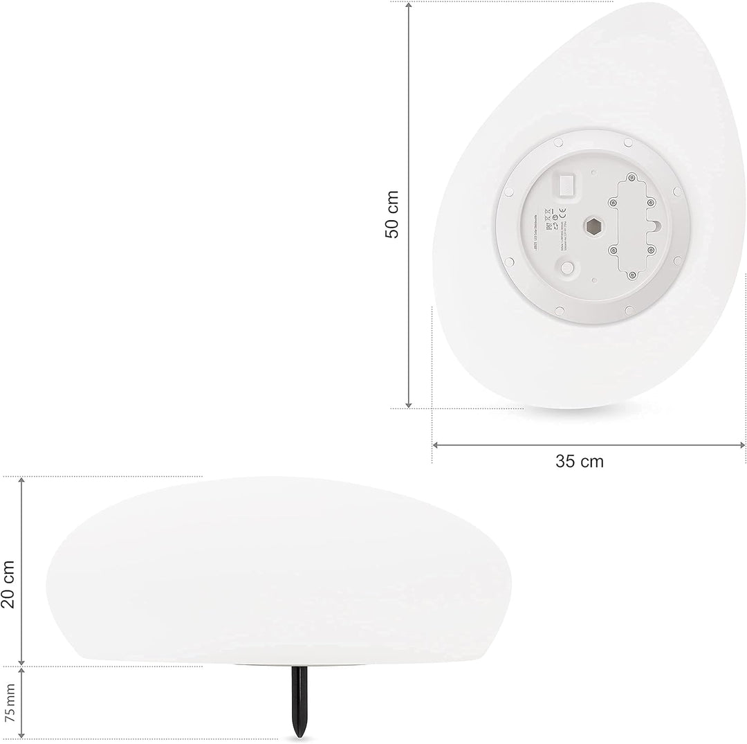 Solarlampen für Aussen, wasserdichte Kugelleuchte im Stein-Design & Milchglas-Optik, 8+1 Farben, aut